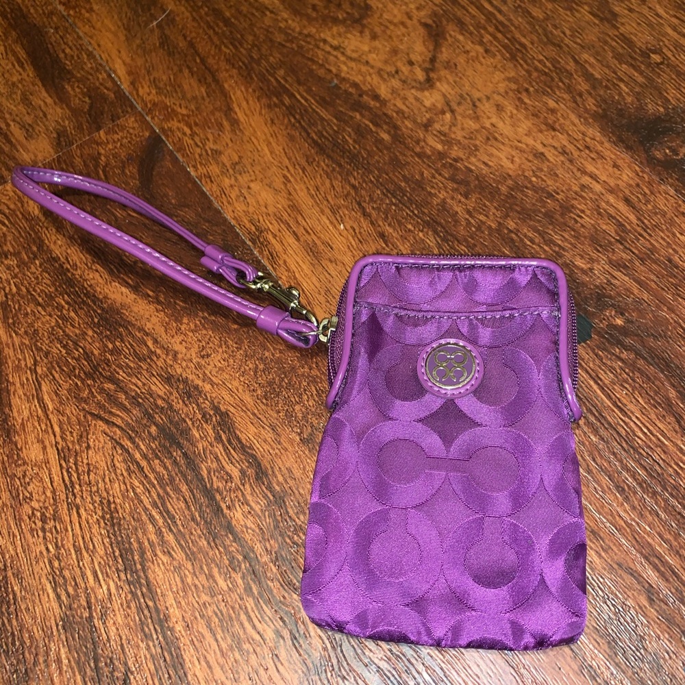 Purple Coach Wristlet